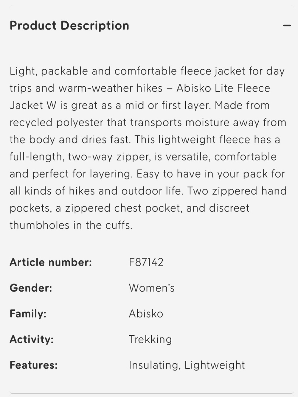 FjallRaven Abisko Lite Fleece Jacket W Large in Dark Navy - FjallRaven Jacket L - Picture 14 of 16